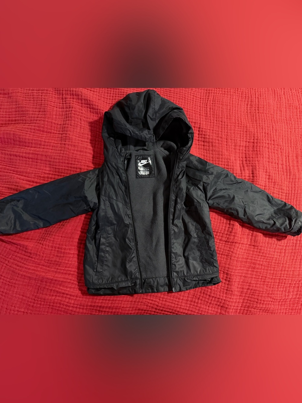 Nike Black Hooded Kids Puffer Jacket